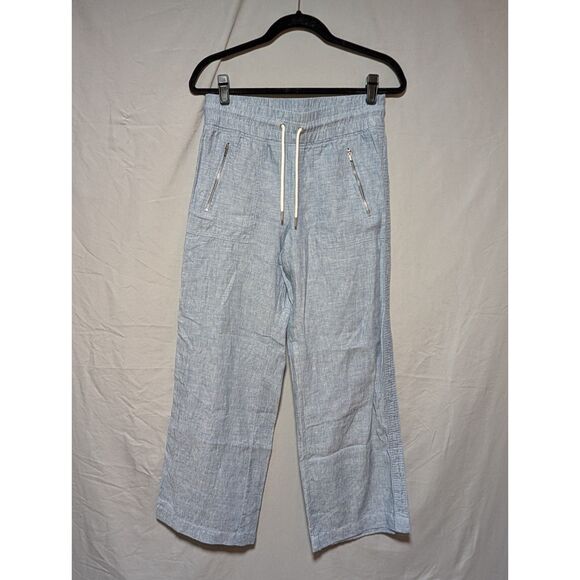 Athleta Pants - Athleta Women's Cabo Linen Wide Leg Pants Light Blue Size 2